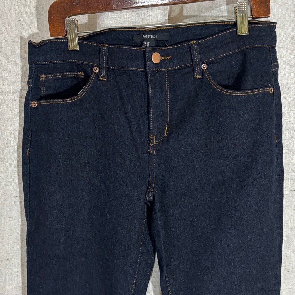 Forever 21 Midnight Blue Mid Rise Skinny Jeans